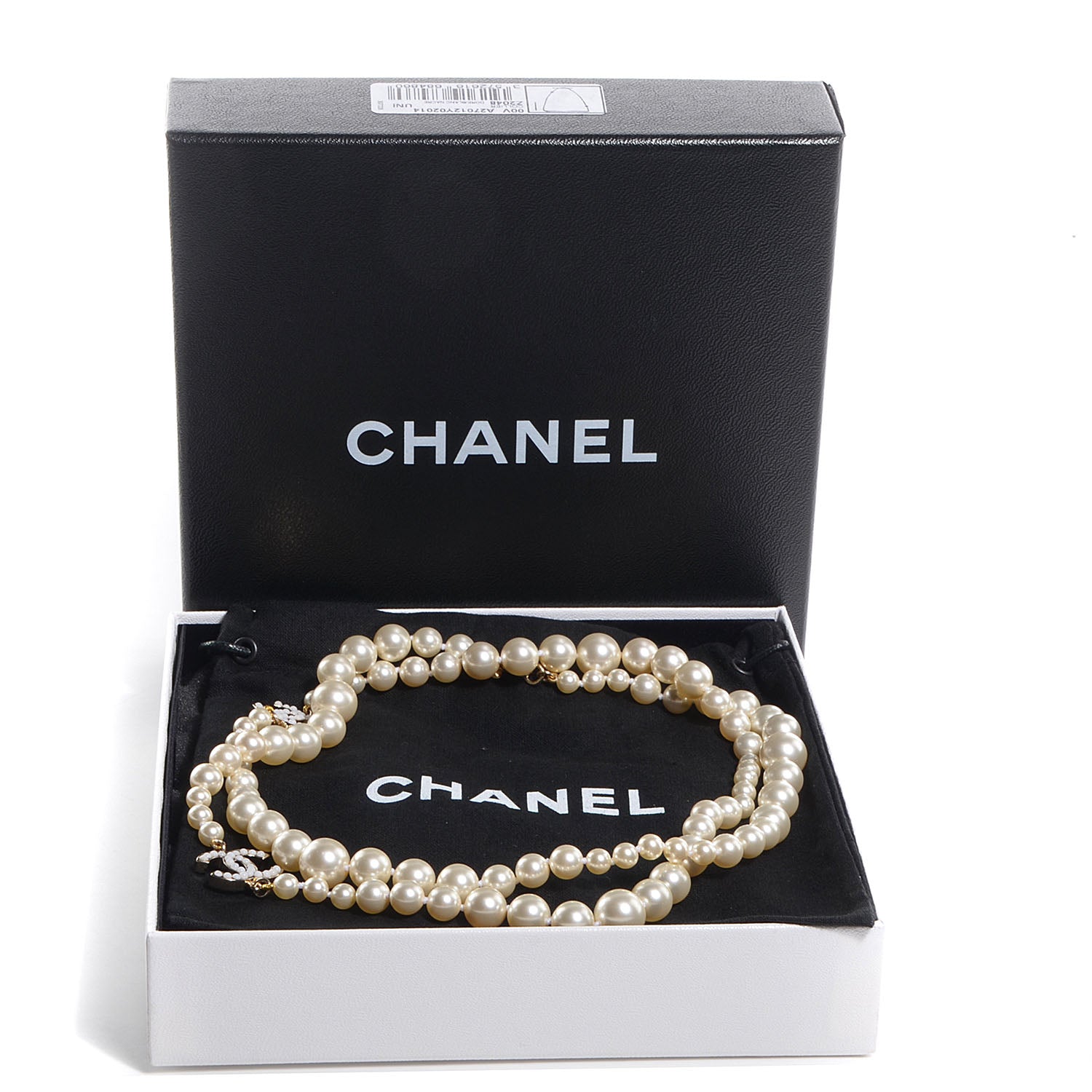 Chanel Graduated Pearl CC Long Necklace Gold 5 of 5