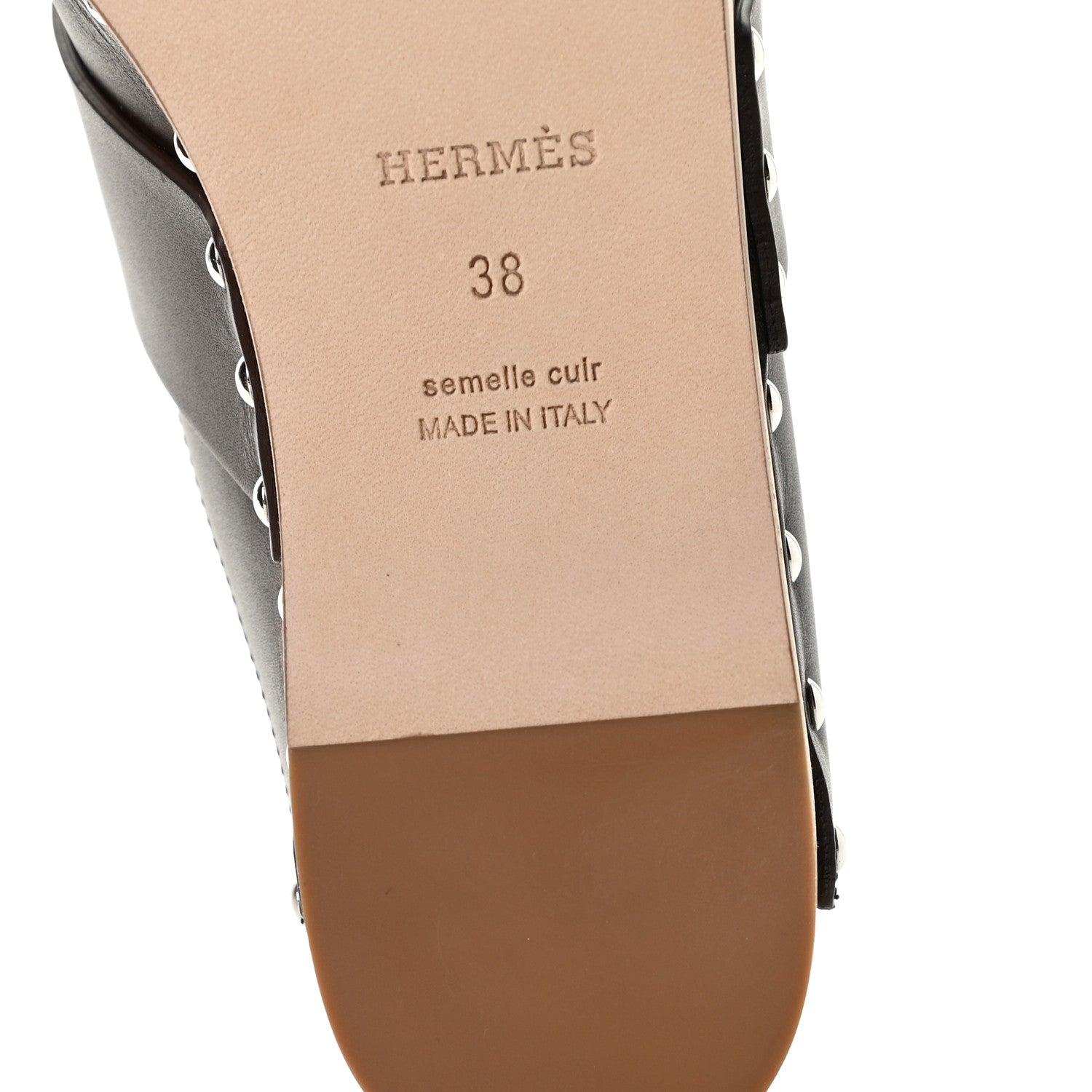 Hermes Calfskin Calya Mules 38 Cafe 9 of 11