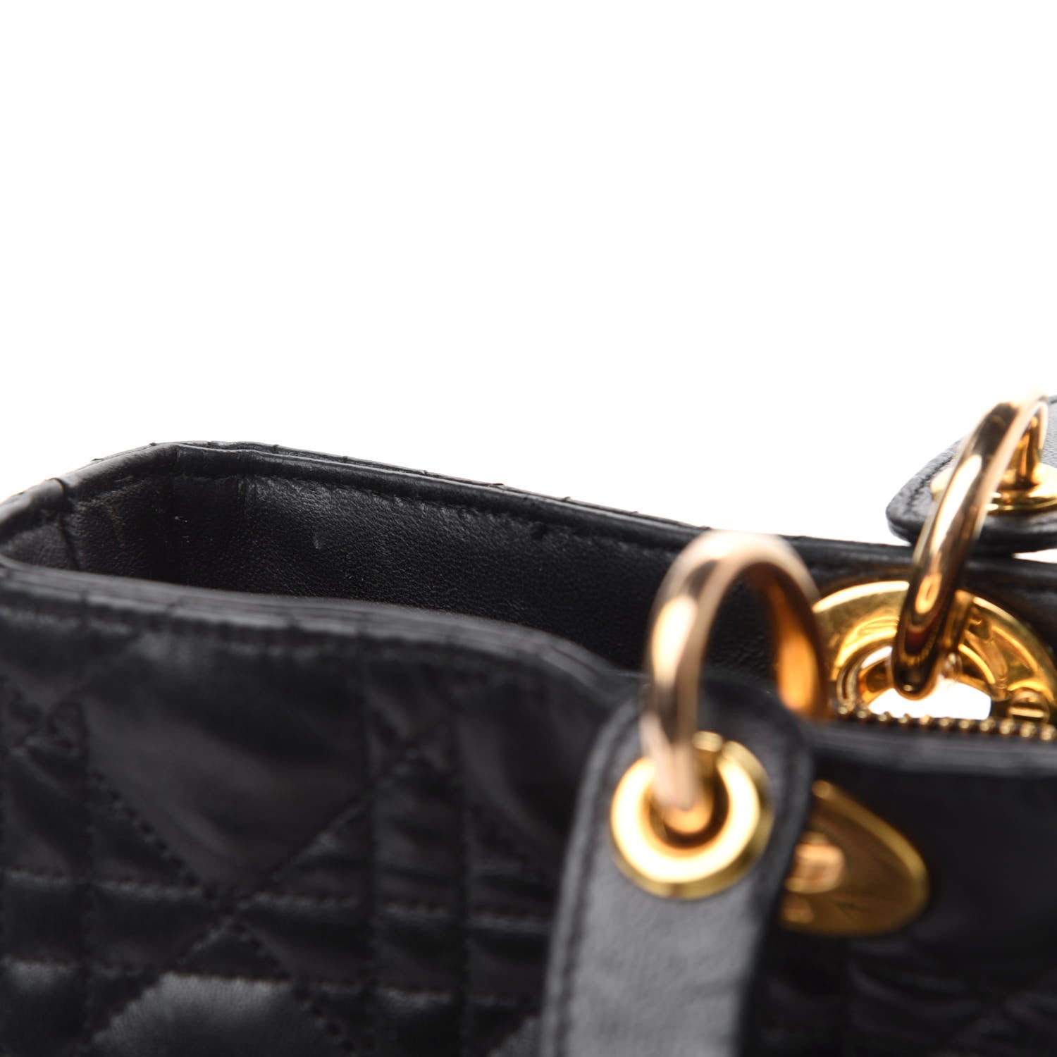 Christian Dior Lambskin Cannage Large Lady Dior Black 9 of 14