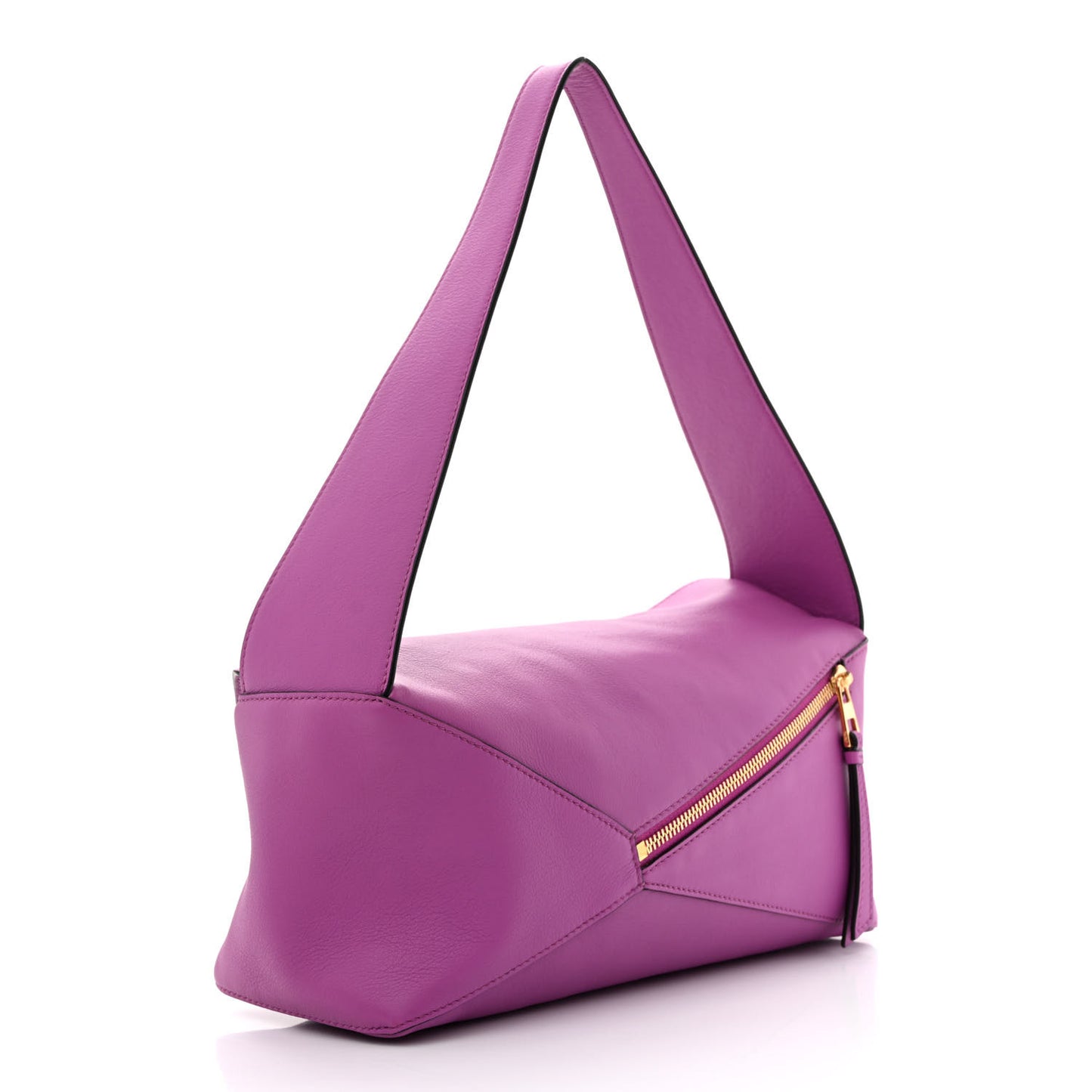 Calfskin Puzzle Hobo Bright Purple
