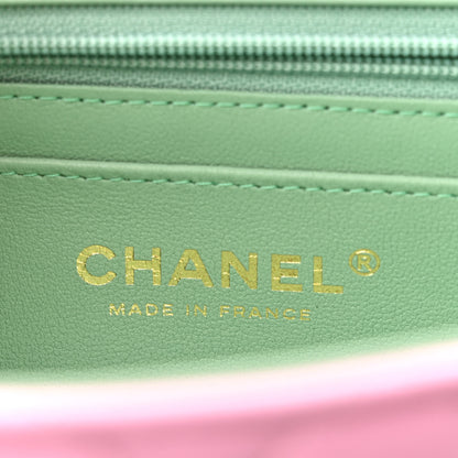 Chanel Lambskin Quilted Mini Top Handle Rectangular Flap Lilac Light Green 6 of 11