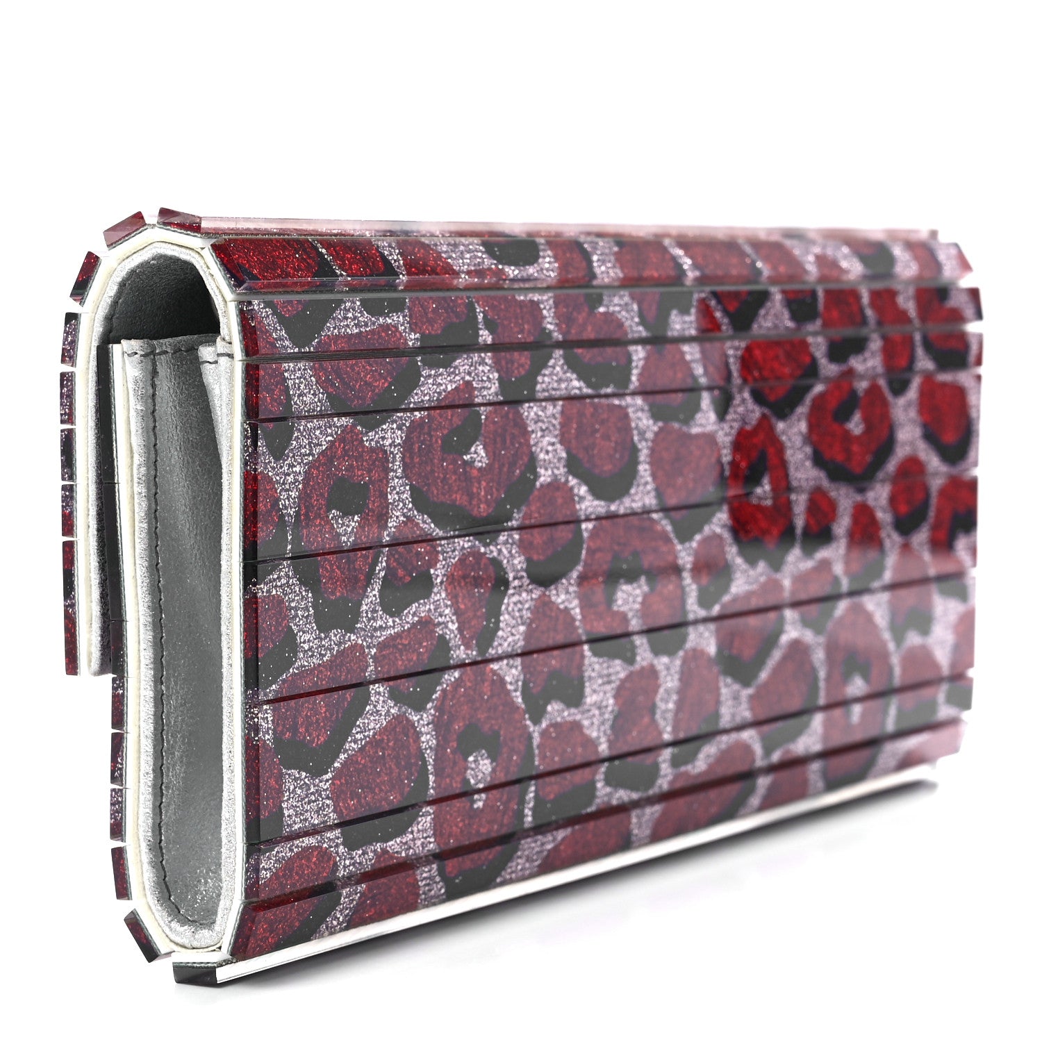 Jimmy Choo Acrylic Glitter Sweetie Leopard Clutch Rosewater 3 of 11