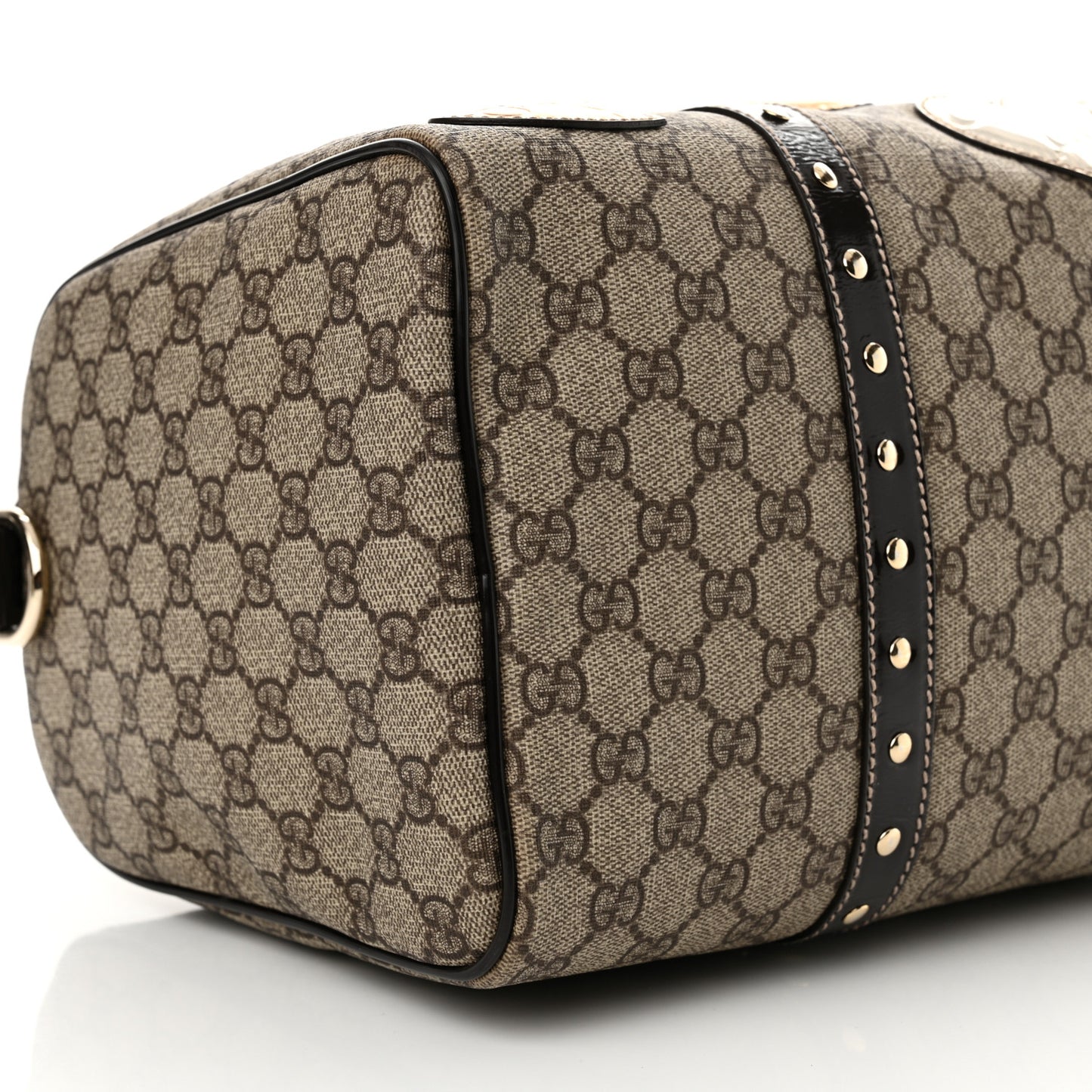 Monogram Guccissima Hearts Studded Medium Joy Boston Dark Brown