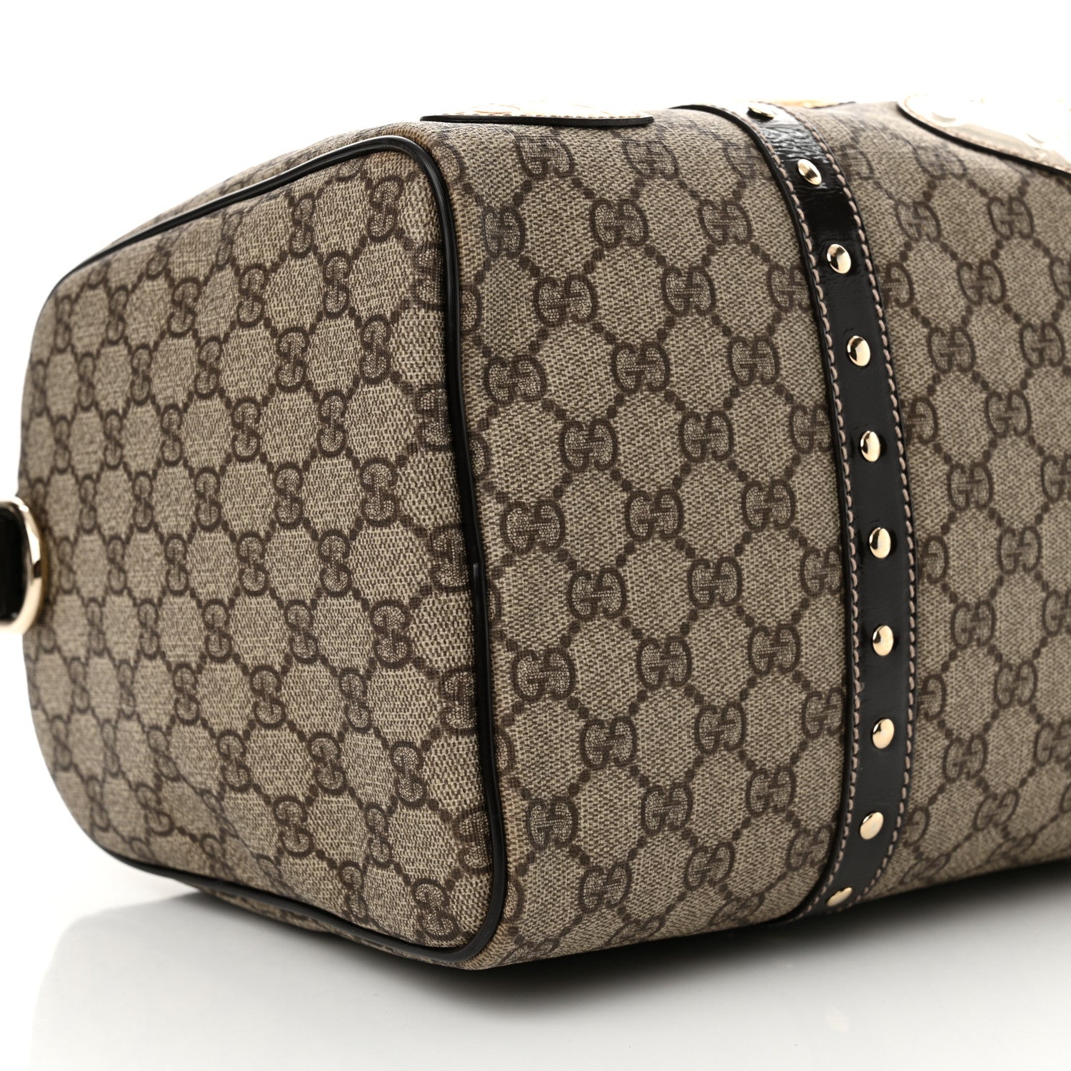 Gucci Monogram Guccissima Hearts Studded Medium Joy Boston Dark Brown 9 of 11