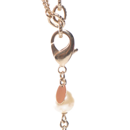 Chanel Gripoix Crystal Pearl Tweed Medallion Necklace Gold 5 of 5