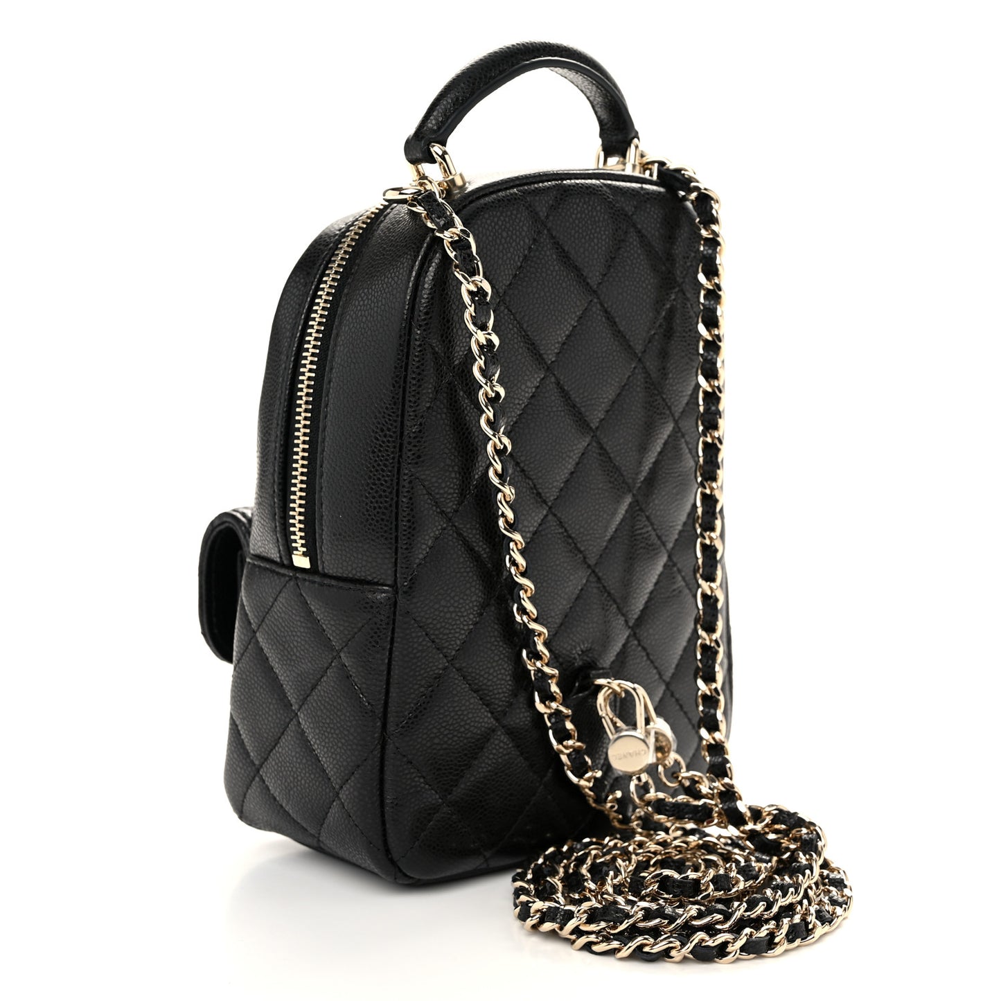 Caviar Quilted CC Mini Classic Backpack Black