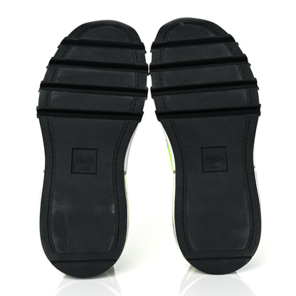 Fendi Jersey Vitello Mens Low Top Sneakers 8 Black Giallo Fluo 5 of 8