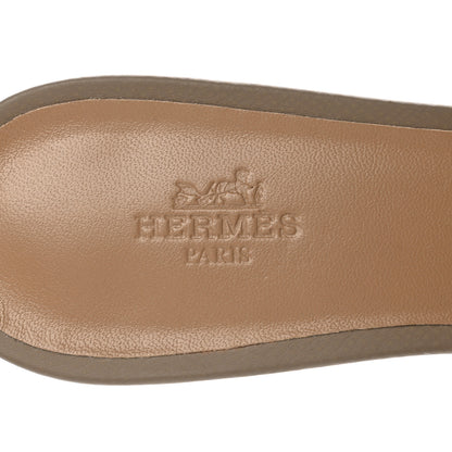 Hermes Epsom Oasis Sandals 38.5 Etoupe 6 of 9