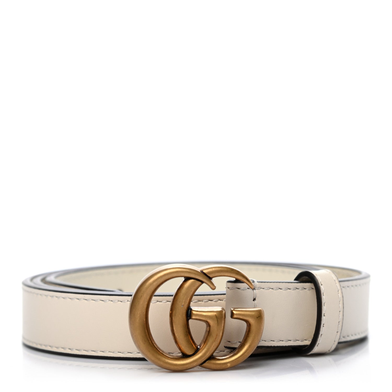 Gucci Calfskin Double G 20mm Belt 80 32 Mystic White 1 of 5