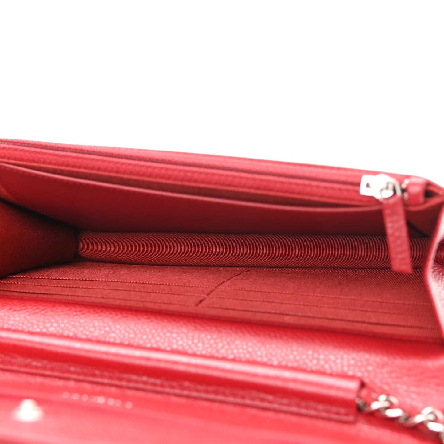 Caviar Quilted Wallet On Chain WOC Red