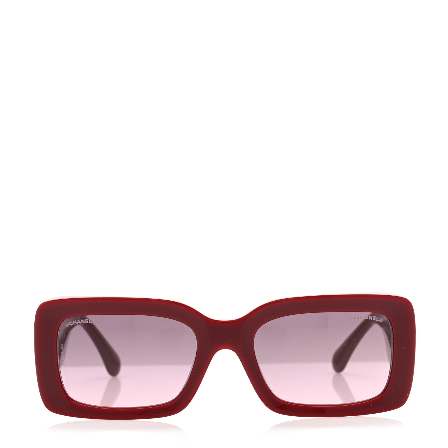 Chanel Acetate Rectangle Sunglasses 5434 Brown Red 2 of 8