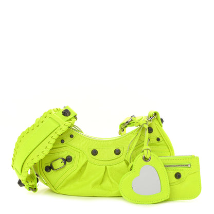 Balenciaga Agneau Arena Le Cagole Shoulder Bag XS Fluo Yellow 1 of 9