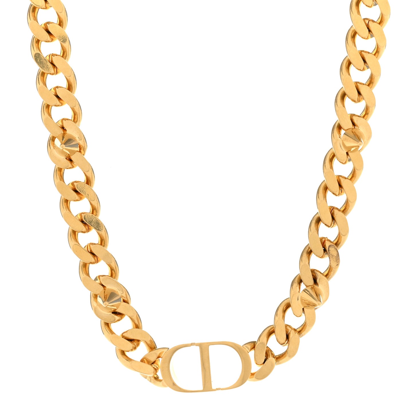 Metal CD Spikes Choker Necklace Gold