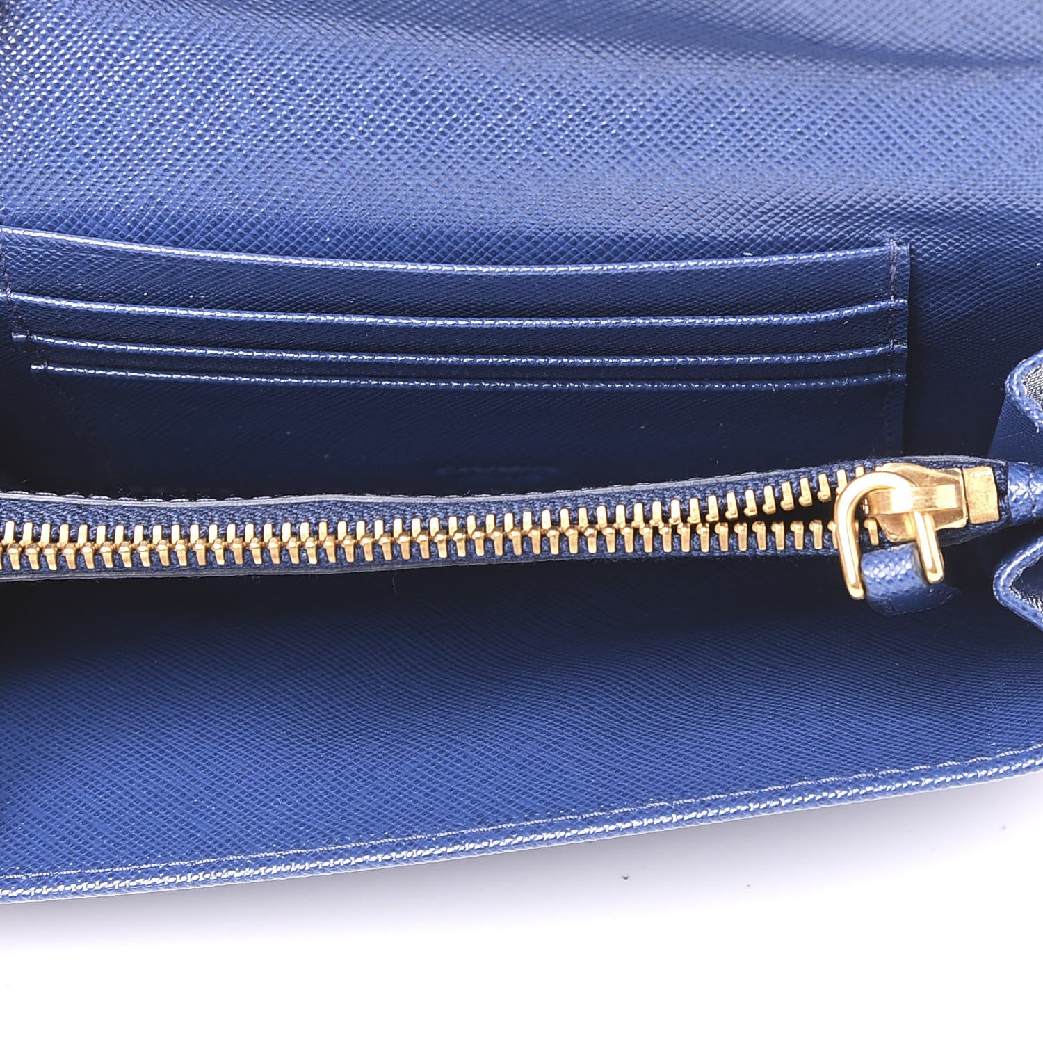 Prada Saffiano Metal Wristlet Wallet Bluette 4 of 8