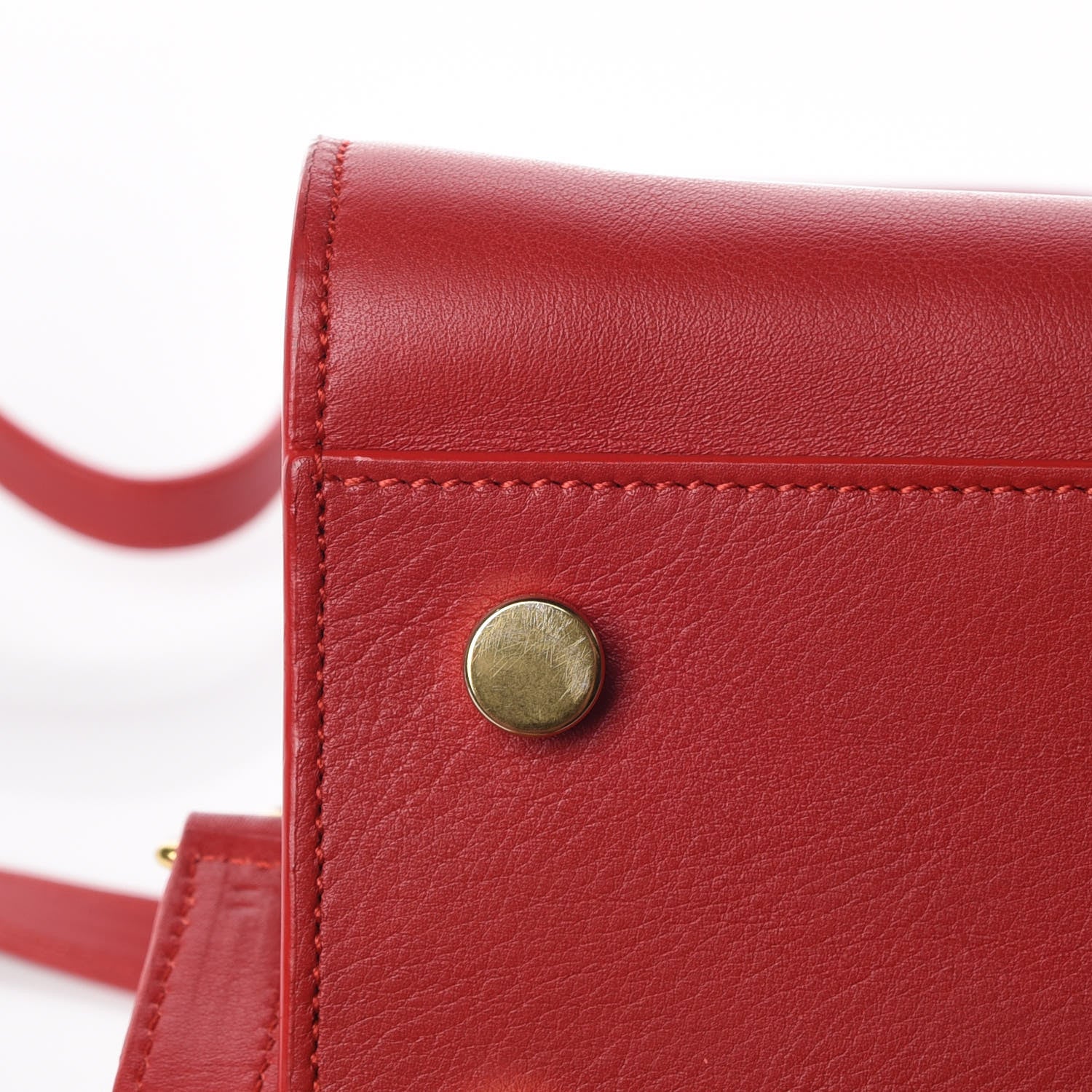 Saint Laurent Calfskin Baby Monogram Cabas Red 10 of 13