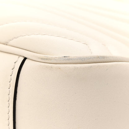 Gucci Calfskin Matelasse Medium GG Marmont Chain Shoulder Bag Mystic White 15 of 16