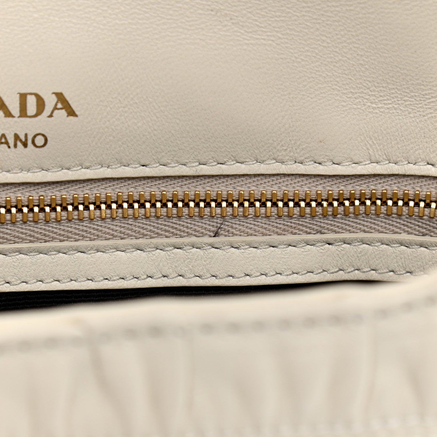 Prada Nappa Gaufre Medium Chain Flap Shoulder Bag White 10 of 11
