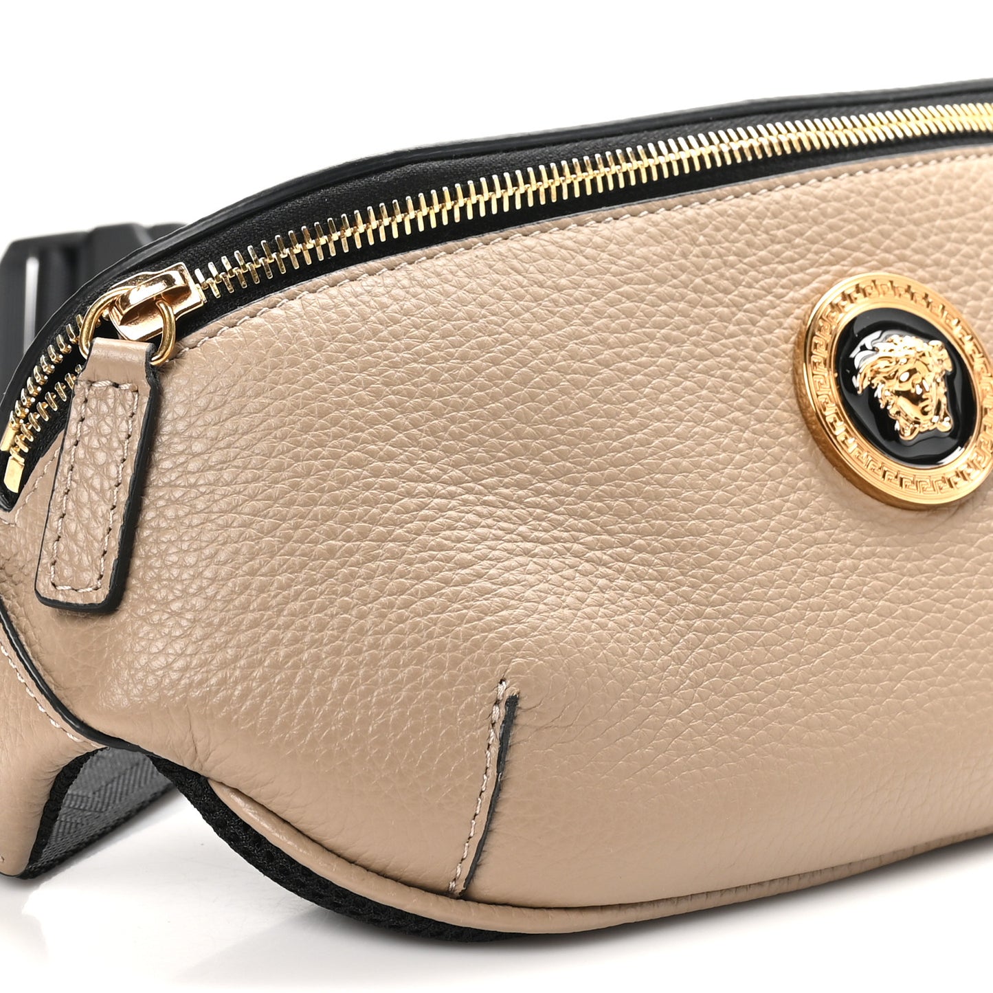 Grained Calfskin Vanitas Medusa Belt Bag Taupe