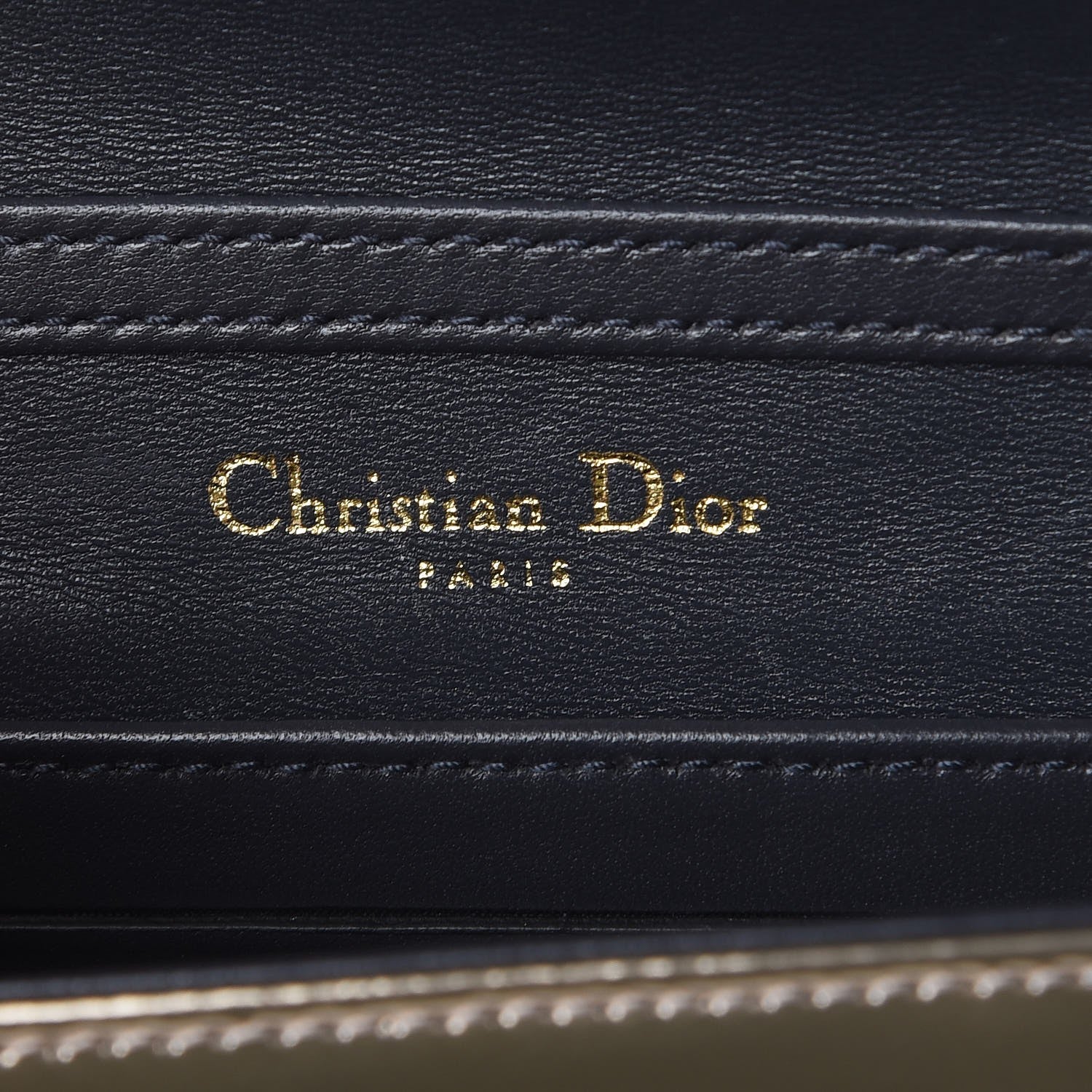 Christian Dior Metallic Patent Micro-Cannage Baby Diorama Flap Bag Champagne 7 of 9