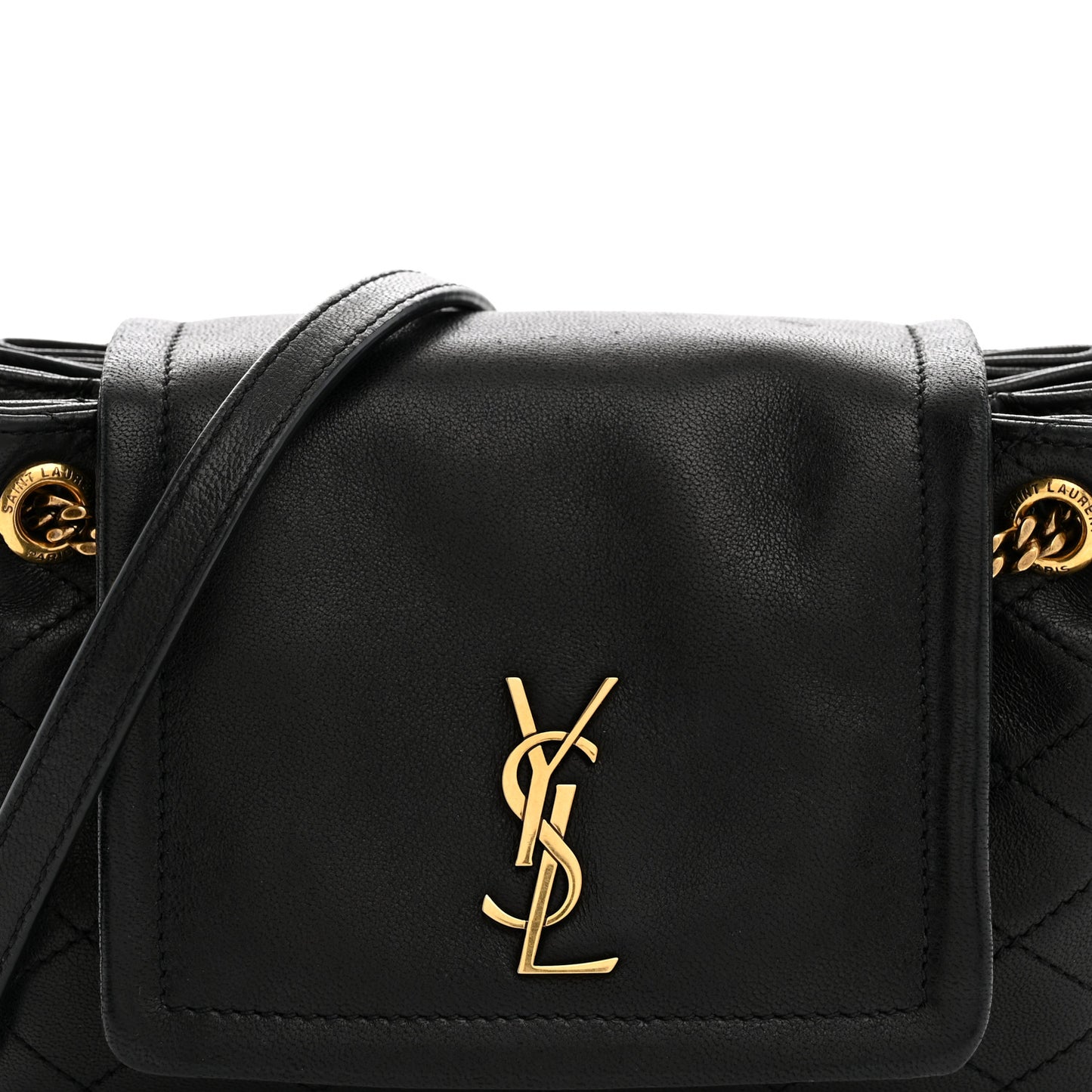 Lambskin Quilted Monogram Mini Nolita Black