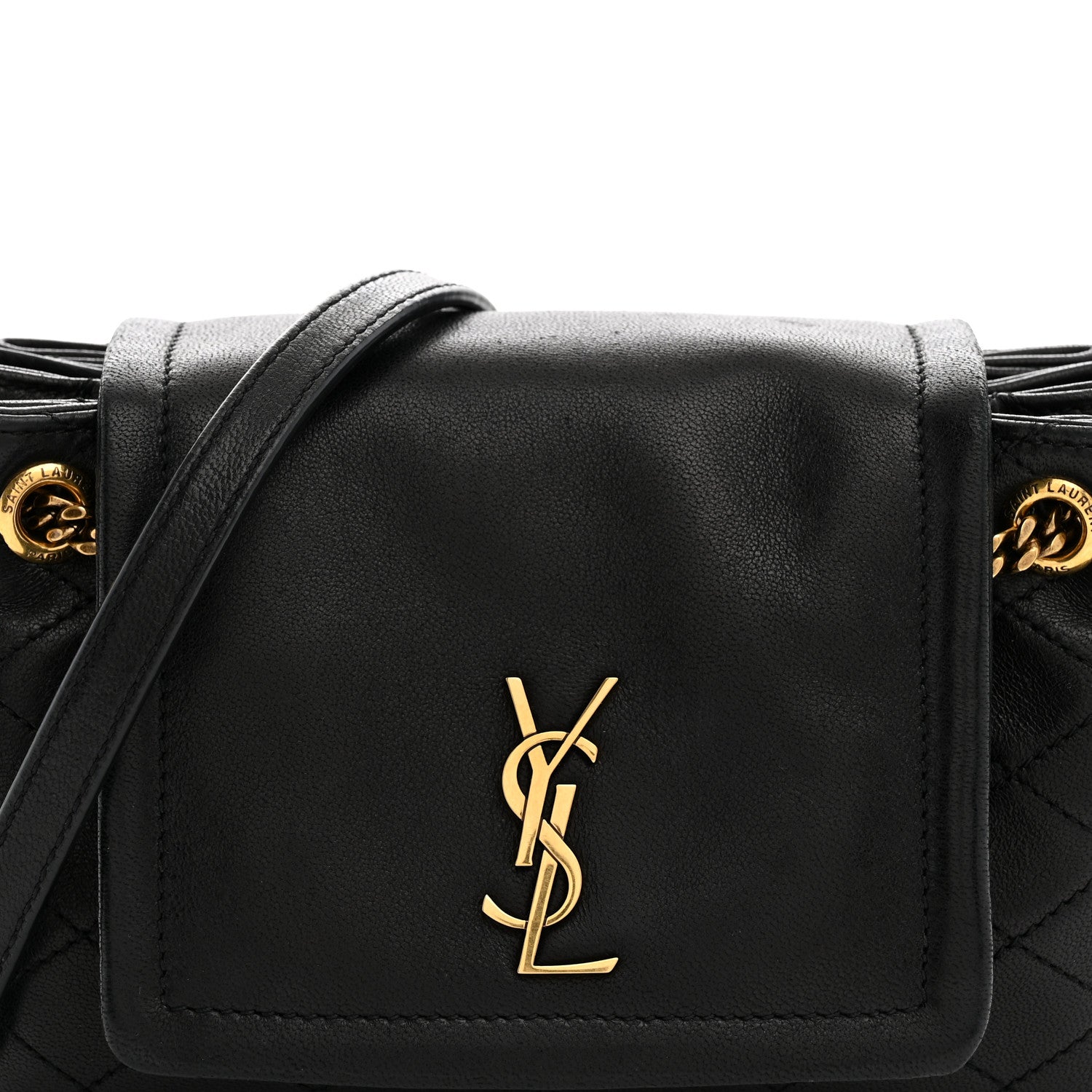 Saint Laurent Lambskin Quilted Monogram Mini Nolita Black 8 of 10