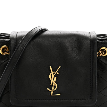 Saint Laurent Lambskin Quilted Monogram Mini Nolita Black 8 of 10