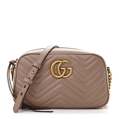 Gucci Calfskin Matelasse Small GG Marmont Chain Shoulder Bag Porcelain Rose 1 of 10