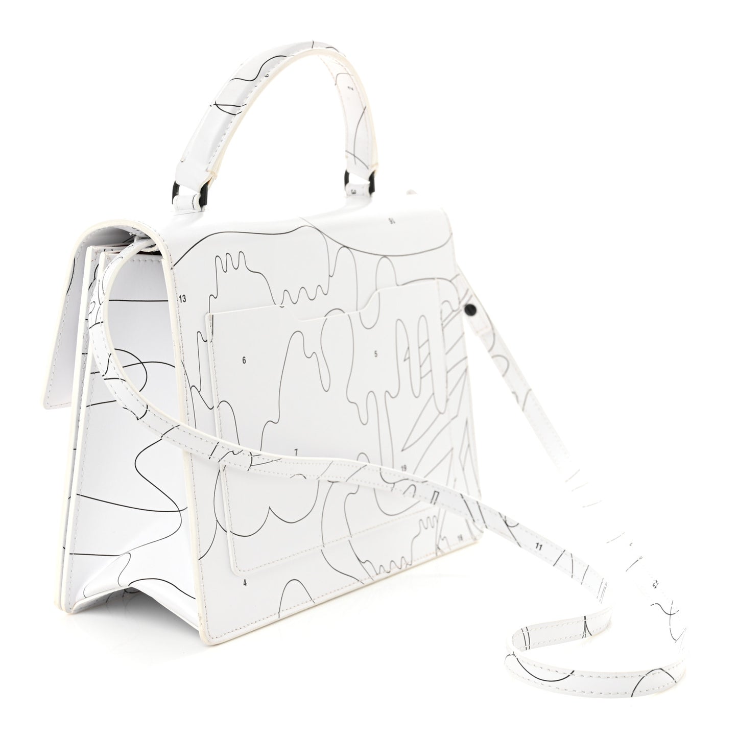 Calfskin Jitney 2.8 Puzzle Shoulder Bag White Black