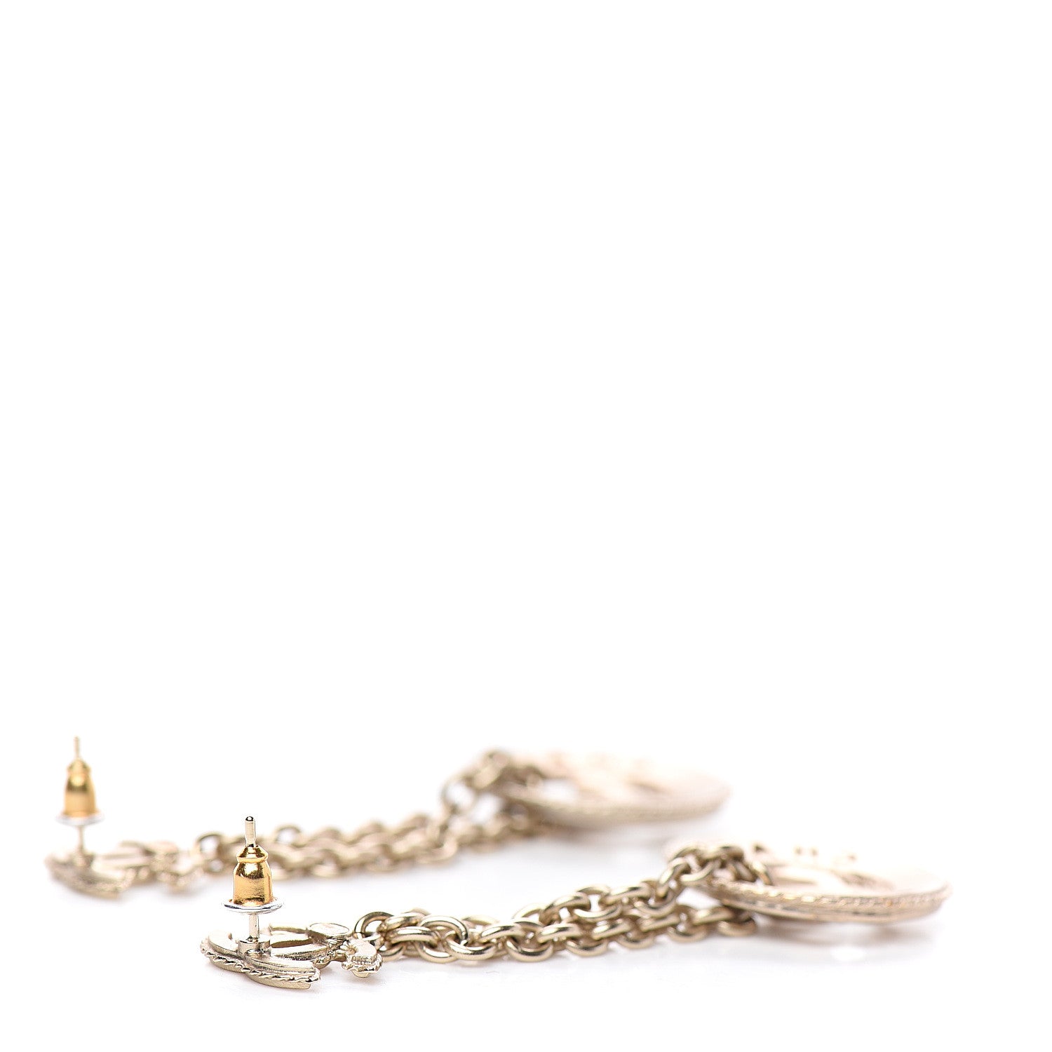 Chanel Chain CC Drop Earrings Gold 4 of 6