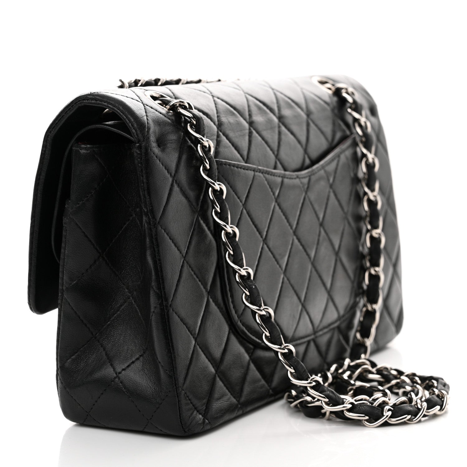 Chanel Lambskin Quilted Medium Double Flap Black 3 of 18