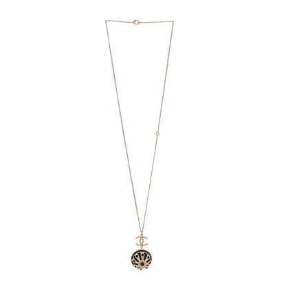 Chanel Crystal Resin CC Drop Necklace Gold Black 3 of 5