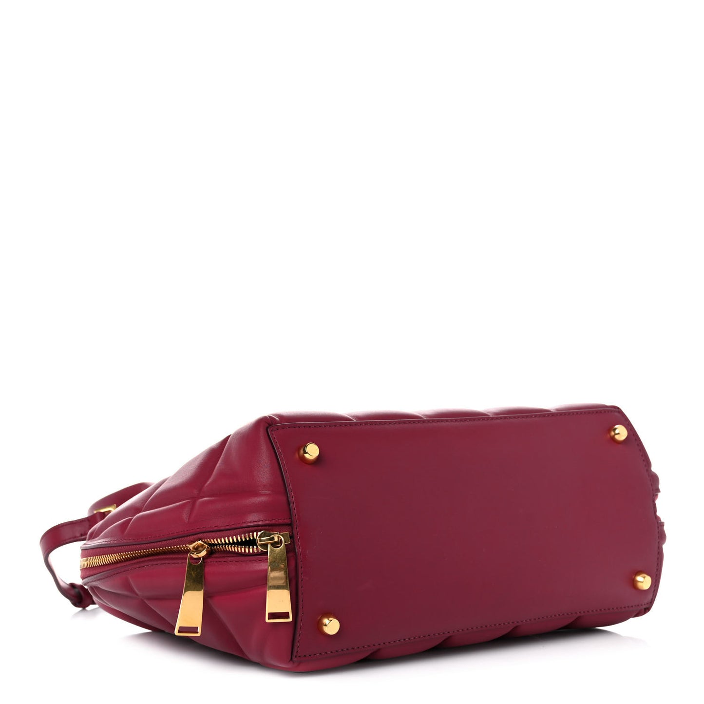 Butter Calfskin Padded Swoop Amaranto