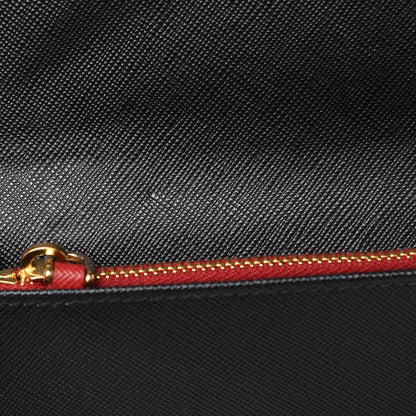 Prada Saffiano Travel Wallet Black Rosso 11 of 11