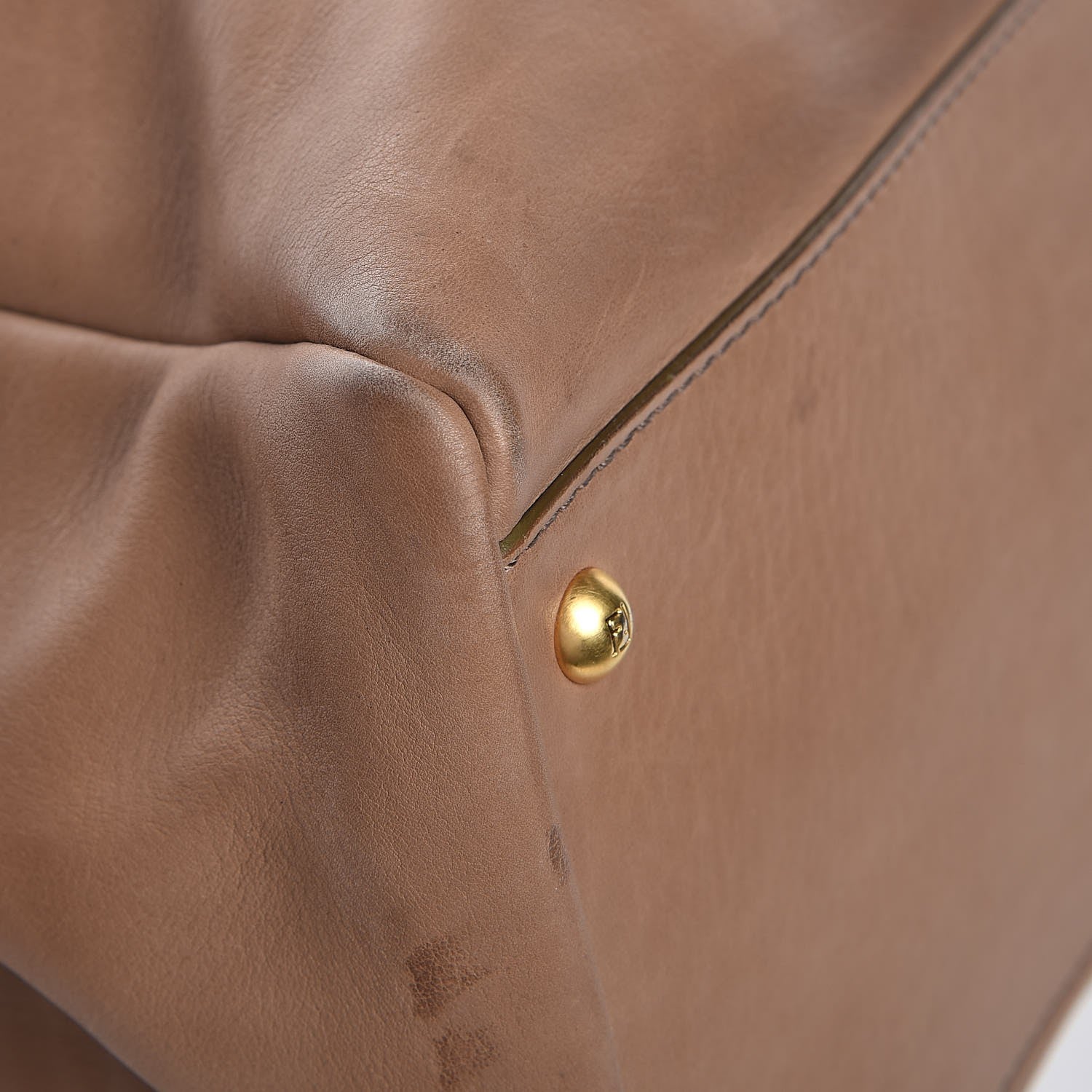 Fendi Vitello Saddle Large Peekaboo Iconic Satchel Moro 17 of 19