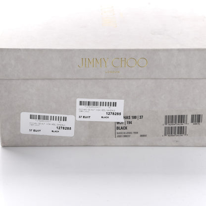 Jimmy Choo Suede Jewel Dochas 100 Open Toe Sandals 37 Black 9 of 9