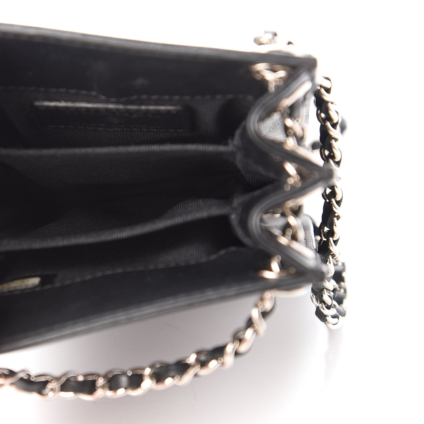 Patent CC Phone Holder Crossbody Black