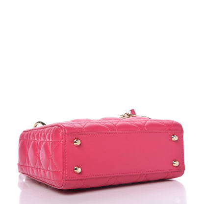 Christian Dior Lambskin Cannage Mini Lady Dior Fuchsia 4 of 9
