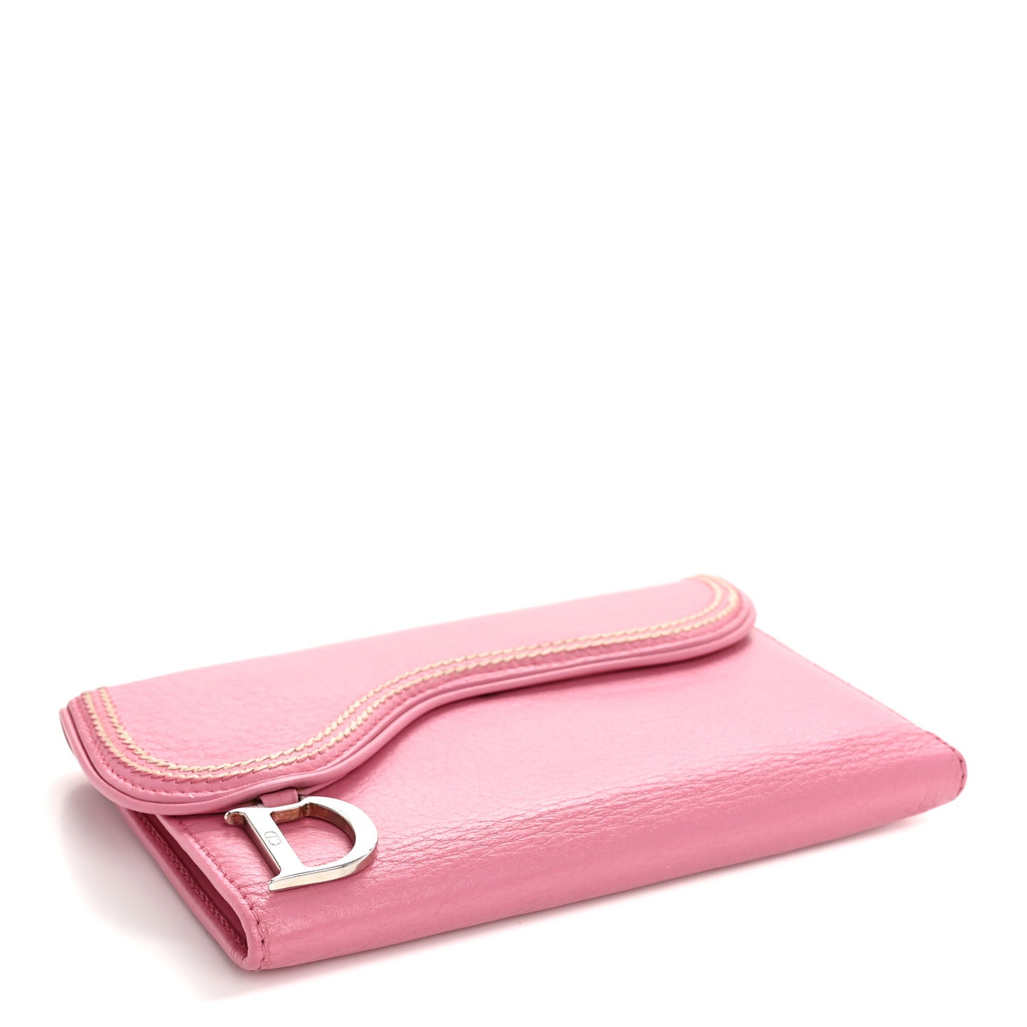 Calfskin Saddle Wallet Pink