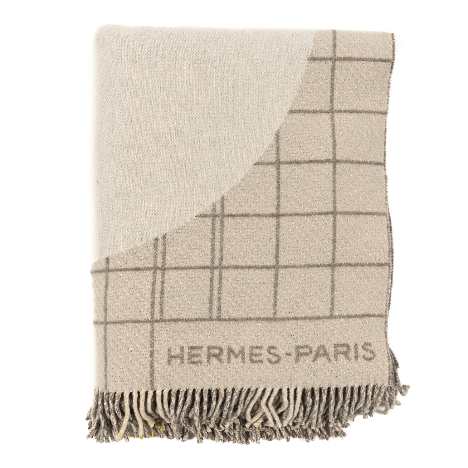 Hermes Merinos Wool Cashmere Anchor Chain 17 Blanket Galet 1 of 3