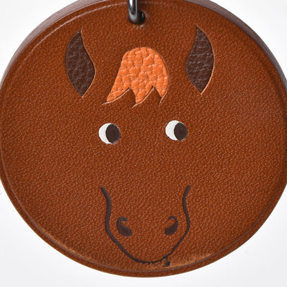 Hermes Barenia Horse Key Chain Fauve 4 of 8