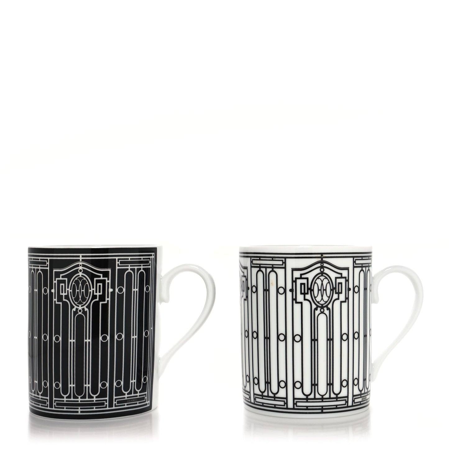 Porcelain H Deco Mug Set of 2