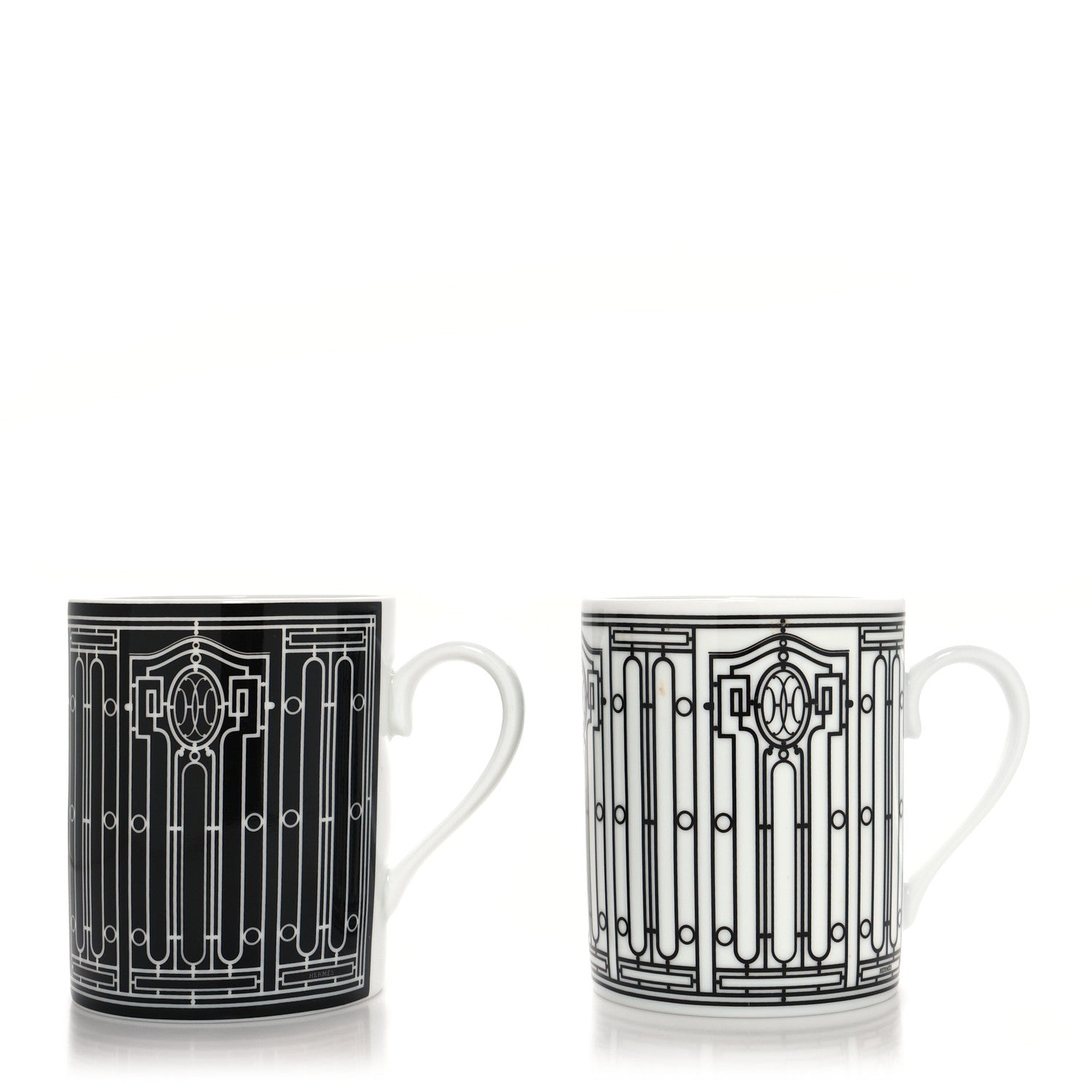 Hermes Porcelain H Deco Mug Set of 2 1 of 10