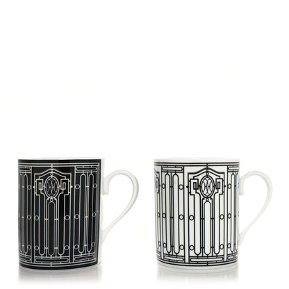 Hermes Porcelain H Deco Mug Set of 2 1 of 10