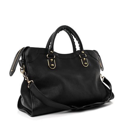 Balenciaga Chevre Gold Metallic Edge Hardware City Black 4 of 11