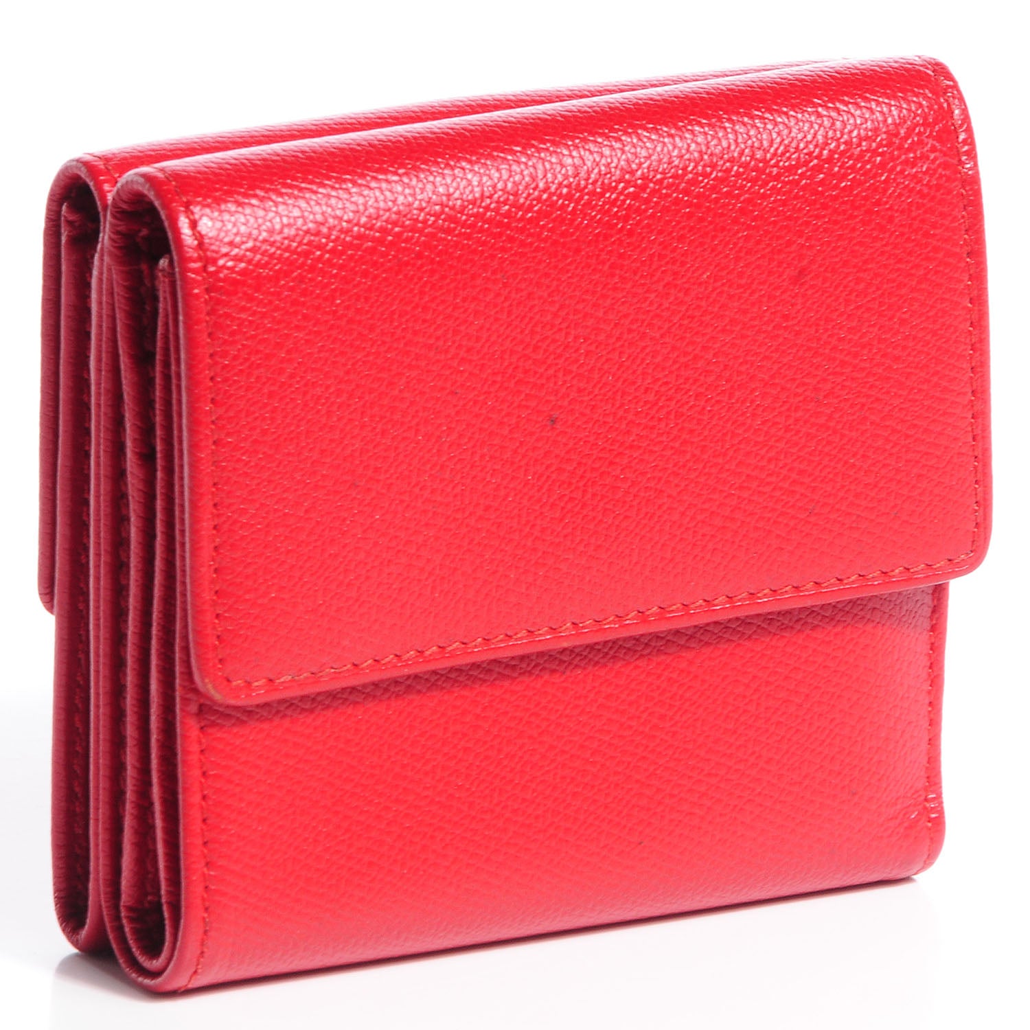 Chanel Leather CC Button Compact Wallet Red 3 of 7