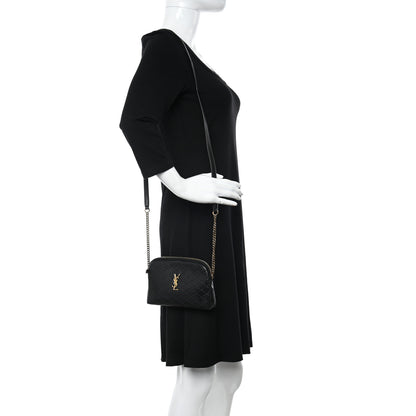 Saint Laurent Lambskin Quilted Gaby Zipped Pouch Black 2 of 10