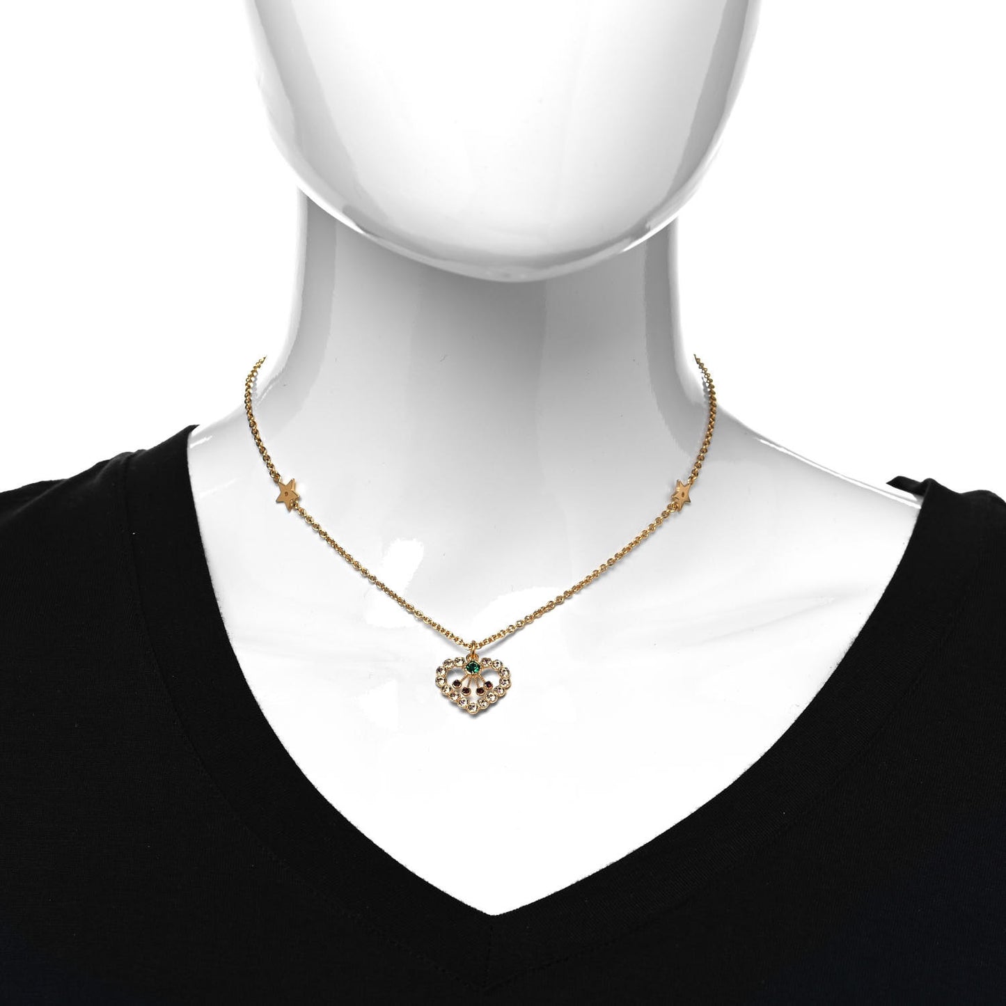 Crystal Heart Necklace Gold