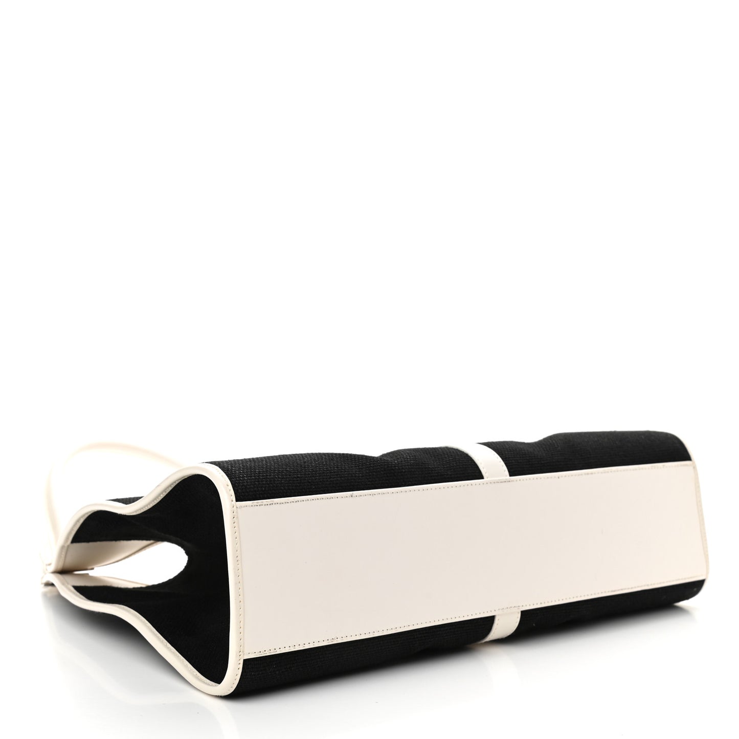 Canvas Bardot Shoulder Bag White Black