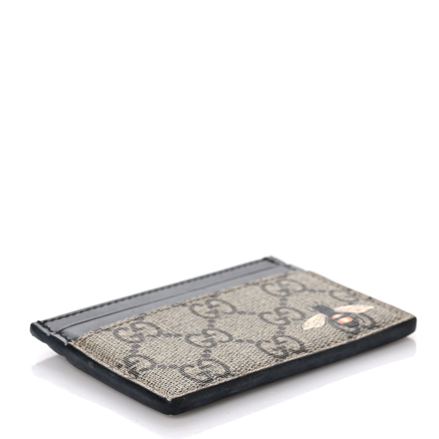Gucci GG Supreme Monogram Bee Print Card Holder Black 4 of 6