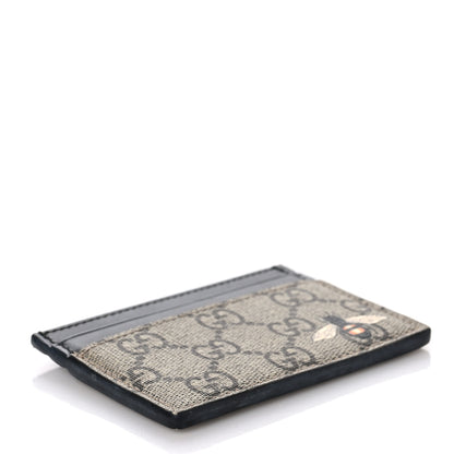 Gucci GG Supreme Monogram Bee Print Card Holder Black 4 of 6